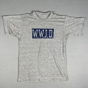 VTG‎ What Would Jesus Do T Shirt Fits S WWJD 1990s Gray Distressed Single Stitch